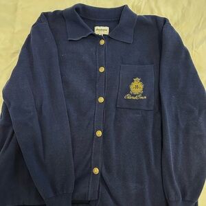 EllandEmm Navy Cardigan with Gold Buttons